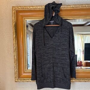 Torrid Super Soft Plush Black Hooded Oversized Sweater - Size 0 (L)